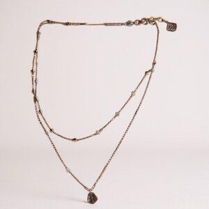 Kendra Scott Black Double Chain Necklace Feminine Whimsigoth Goth Dainty